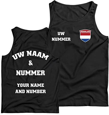 lepni.me Weste Niederlande Fußball Trikot Ihr Name und Nummer - Holland Flagge Abzeichen Personalisiertes Benutzerdefinierte Top Weltmeisterschaft 2022 Fans (S Schwarz Mehrfarben)