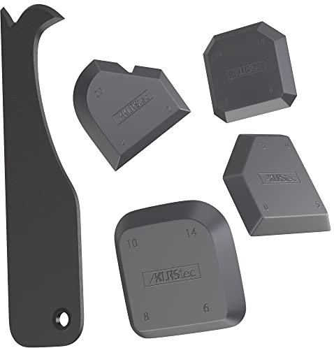 KLRStec Premium spatola per silicone - Set completo di rimozione e rinnovo del silicone, 4 cazzuole per fughe con 15 forme e dimensioni diverse - Set di utensili per fughe