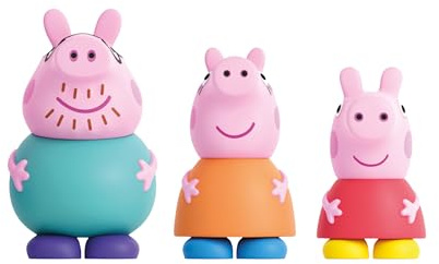 Peppa Wutz Peppa Wutz Badespielzeug-Set, 3 Stück, inkl. Mama, Papa und Peppa (DeQube 919D00046)