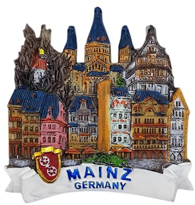 Mainz Germany Kühlschrankmagnet 3D Reise Souvenir Kühlschrank Dekoration Magnetaufkleber Handbemalt Bastelkollektion