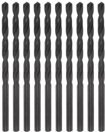 QUARKZMAN 10 Piezas Brocas para Taladro Jobber de 3.8mm (13/87) Recubiertas de Nitruro de Acero de Alta Velocidad (HSS) 4241 para Acero Inoxidable Metal Madera Plástico Negro