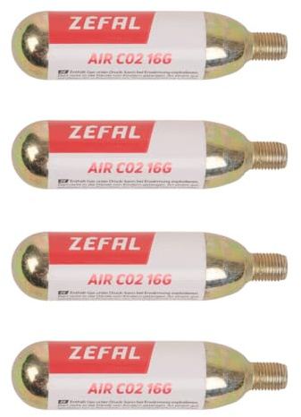 ZEFAL Pack Cartouche CO2 16g - 2 Boîtes de 2 Cartouches Filetées - Cartouches CO2 pour Pompe à Vélo, Or