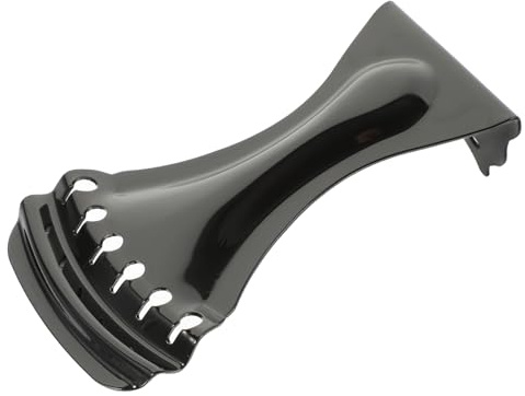 Gitarrensaitenhalter 6-saitig aus Schwarzem Metall für Resonatorgitarre | Ersatzteil für Echo Gitarren und Holzkorpus Resonatorgitarren, Zubehör für Präzise Saitenspannung