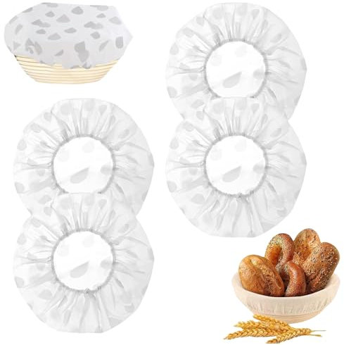 4 Pezzi Coperchi per Cestello Di Fermentazione, Coperchi Per Alimenti, Accessori Per La Cottura Del Pane Per Cestello Di Fermentazione, Pentola E Cibo - Extra Forte E Resistente Agli Strappi - Ø 27 Cm