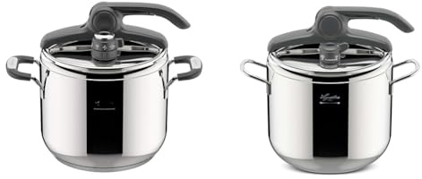 Lagostina Briosa LagoeasyUp Pentola a Pressione in Acciaio Inox 18/10 con Apertura Facile & Irradial Control Lagoeasy'UP Pentola a Pressione 7 L