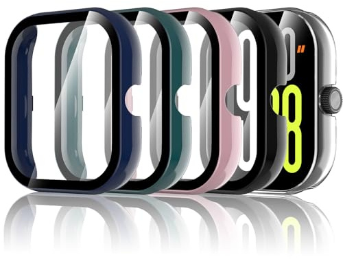 Hianjoo 5 Piezas Funda Compatible con Xiaomi Redmi Watch 5,con Protector de Pantalla Templado PC Cubierta Estuche Rígido, [Protección Completa] [Antiarañazos] Compatible con Redmi Watch 5