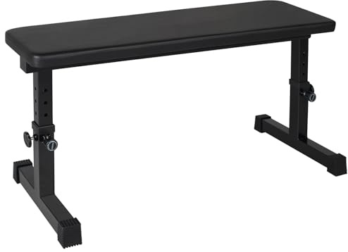 Adjustable Weight Bench Heavy Duty Steel Flat Workout Bench for Home Gym with Quick Assembly, Anti-Slip Base Multi-Functional Strength Training Bench for Full-Body Workouts