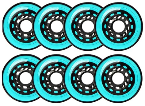 JCCHT Ersatzräder für Inlineskates für drinnen und draußen, 90A, Rollerhockey-Blade-Skate-Räder, 72 mm, 76 mm, 80 mm Durchmesser, 8er-Pack,Blau,80mm