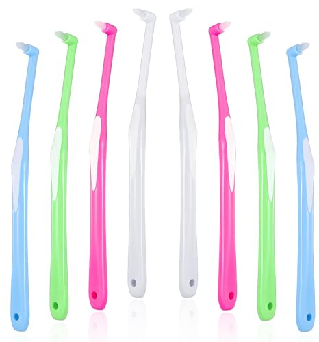 8 Stück Tuft Zahnbürste,Tuft Toothbrush Einbüschelbürste Kleine Zahnbürste, Weich Büschelzahnbürste, für kieferorthopädische Zahnspangen und Brücken Detail Reinigung