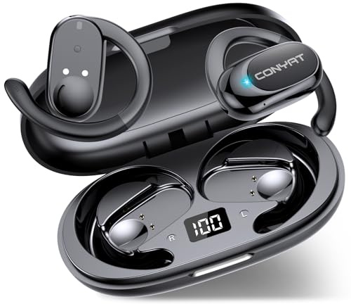Conyat AI Ecouteur Traducteur Instantané, 58H Bluetooth 5.4 Ecouteurs sans Fil Open Ear avec 164 Langues, 3 en 1 Écouteur Traduction Vocale Instantanée, 7 Modes de Traduction, pour Affaires/Études