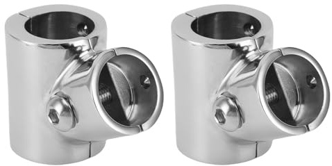 Yosoo Health Gear Accesorio de Pasamanos para Barcos de 3 Vías, Conector de Tubo de Pasamanos en T de 3 Vías de 60 Grados de Acero Inoxidable 316 para Barcos y Yates, Acabado Pulido
