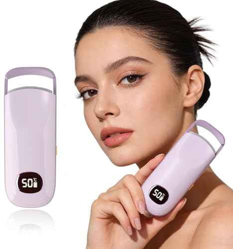 Beheizte Wimpernzange, 3s-Aufwärmzeit Elektrische Wimpernzange Beheizbar mit Großzangenkopf, 4 Stufen Bis 75°C und NTC Konstanttemperatur für 24-Stunden-Halt Bei Allen Wimperntypen