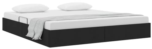 XHNIFBN Stauraumbett 180x200 Schwarz mit Matratze, Modernes Design, Metallrahmen, 280 kg Belastbarkeit, Super King Size, Raumspar-Liftbett für Schlafzimmer und Gästeraum