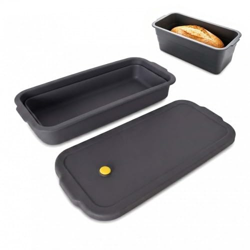 Zimoer Molde para Pan Rectangular Extra Grande y Reforzado con Tapa, Bandeja de Horno Antiadherente, Molde Resistente al Calor, Sin BPA, para Pan Casero, Pan de Masa Madre, Tarta y Pan Tostado
