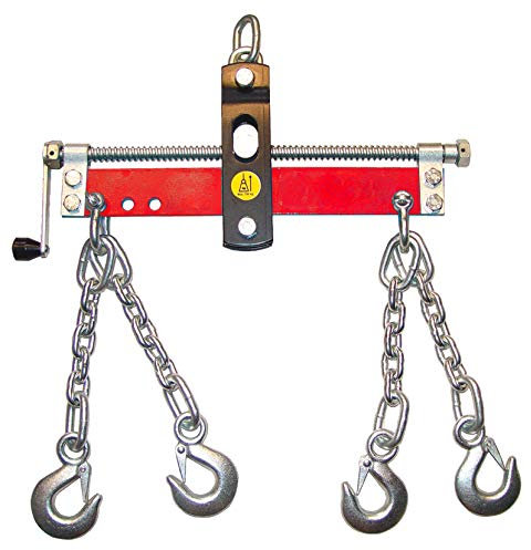 DEMA Positionierer 750 kg, Balancierer für Werkstattkran, 4 Ketten mit Haken, 3-fach verstellbar, stabil & kompakt, sicher & flexibel, ideal für Hebearbeiten, Werkstatt, Industrie, Motorenmontage