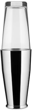 Alessi 5050 Amerikanischer oder BostonShaker aus Glas und Edelstahl 18/10 glänzend polierte Aussenseite, mattierte Innenseite