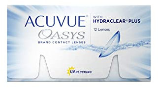 ACUVUE OASYS 2-Wochen-Kontaktlinsen für Tag und Nacht mit -10 dpt und BC 8.4 – UV Schutz, Austrocknungsschutz und extrem Komfortables Tragegefühl – 12 Linsen