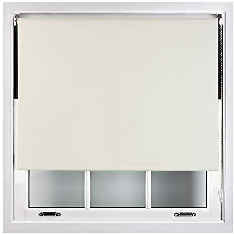 FURNISHED Cream Blackout Roller Blinds - UV Protection Easy Install Black Out Blind - Beige Blinds Long Window Shade for Doors & Glass Wall - Custom Made to Measure Up to 180W x 210H cm