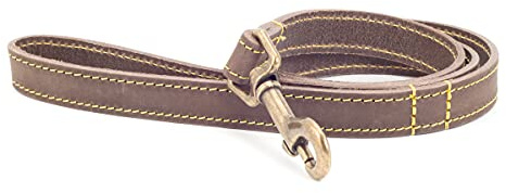Ancol Timberwolf Leather Dog Lead, 1 m, Sable