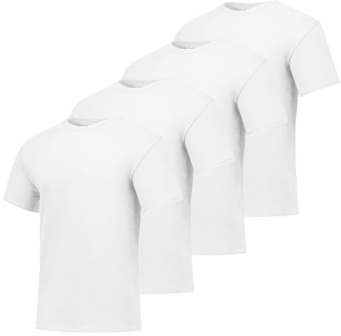 Hanes mens Essentials Short Sleeve T-shirt Value Pack (4-pack) athletic t shirts, White, XX-Large US
