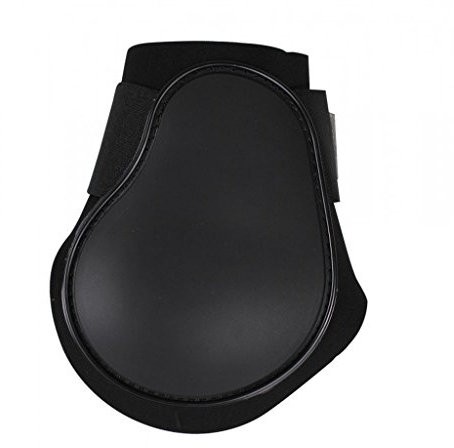 QHP Streichkappen Hartschale Neopren Klettverschuss (Pony, Schwarz)