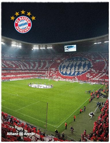 FC Bayern München Teppich Allianz Arena 100 x 130cm rutschhemmend lärmhemmend Fan-Teppich Kinder-Teppich Vorleger Läufer Fußball FCB Deutscher Rekord-Meister Mia san Mia Champions Leage Bundesliga
