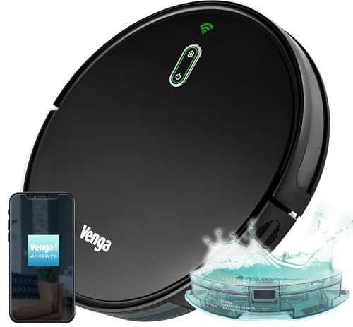 Venga! Robotic Vacuum Cleaner with Mop, Gyroscope Navigation, with App, Black, VG RVC 3001 BK