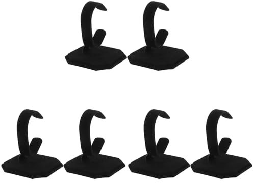 Mikikit 6 StüCk UhrenstäNder Armbandhalter, Eleganter SchmuckstäNder Aus Samt, Platzsparender Organizer FüR Zuhause Oder GeschäFt - Schwarz