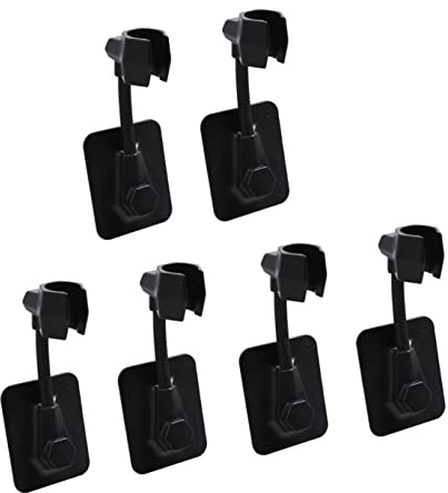Cabilock 6pièces Support De Douche Réglable Abs Avec Adhésif Fort Fixation Punch Douche Accessoires Pour Salle De Bain Noir Lot