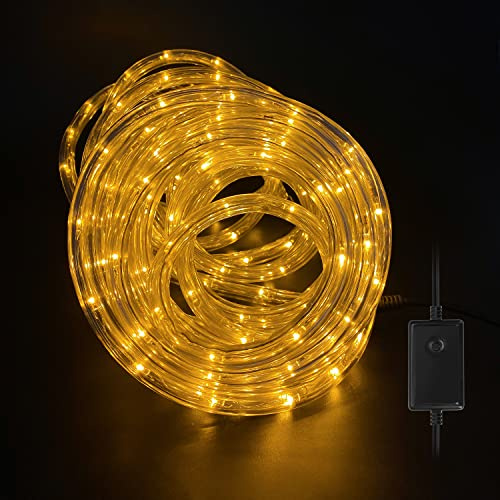 Ansobea Lichterschlauch Aussen10 Meter 240LEDs, Lichtschlauch Außen Innen 8 Modi, Lichtschlauch für Weihnachten, Party. Wasserdicht Außenlichterkette-Warmweiß