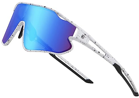 DUCO Kids Sunglasses Polarized UV Protection 400 - Kids Sports Sunglasses Boys with Lightweight TR90 Frame - Youth Baseball and Cycling Sun Glasses White Black Frame Revo Lens for Boys & Girls - DK268