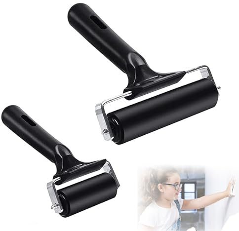 Rullo in Gomma, Rullo di Inchiostro, 2 Pezzi (6 e 10 cm), Rullo di Inchiostro Ideale per Stampe, Sfondi, Stampaggio A Blocchi, Strumenti per La Costruzione di Nastri Antiscivolo