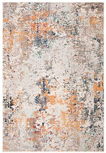 Safavieh Alfombra Modernas Sala de Estar, Comedor, Dormitorio - Madison Collection, Pelo Corto, Gris y Beige, 61 X 91 cm