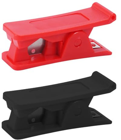 XUKZIMA 2 Pcs Rohrschneider Kunststoff Gummischlauchschneider für Weichgummi Silikonrohrschneider Schneidwerkzeug Ideal zum Schneiden von Gummischläuchen und Schutzrohren Rot blau
