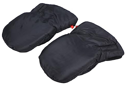 Kinderwagen Handwärmer 1 Paar Schwarz aus Polar Fleece, Winddicht | Handmuff für Kinderwagen, für Eltern und Männer, Frostsicher, Outdoor Einsatz im Winter, Kinderwagenzubehör
