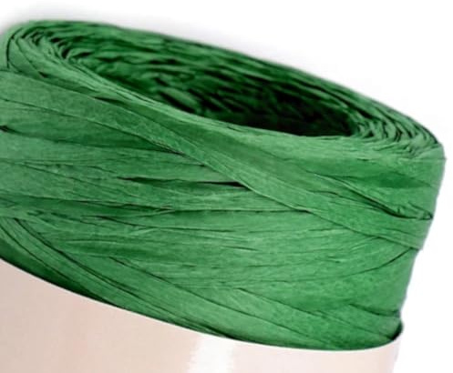cyclingcolors 1x Fibra Rafia Cuerda de Papel 5-8 mm 100 m Decoración Artesanía Bricolaje hogar Plantas Crochet Joyas Cordel Bolso, Verde irlandés
