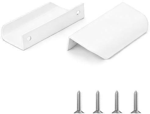 Haefan 2 Piezas Tirador de Armario Invisible Tiradores de Mueble Tirador de Puerta Disimulados Tirador Encastrado Afilurado Para cajones puertas de armarios Cómoda Distancia del Agujero-64mm