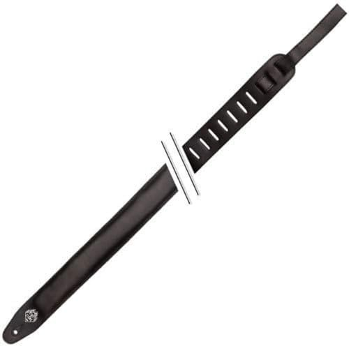 GEWA 531613 Comfort-Edition Gitarrengurt (60mm breiter Ledergurt, 10mm dickes Polster) schwarz