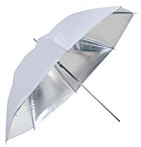 Linkstar PUK-102SW - Paraguas Reversible (120 cm), Color Plateado y Blanco