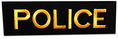 Catch the Patch Police Polizei Aufnäher zum Aufbügeln Polizei 12,5 x 4 cm Bügelbild für Erwachsene mit Cop Sheriff Statement Vintage, Karneval Fasching Cosplay Halloween Mitbringsel