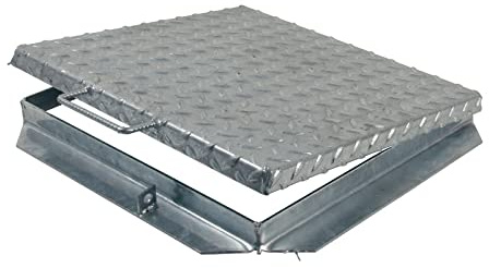 CHIUSINO ZINCATO PER CISTERNA CON CERNIERA E TELAIO (CM 120X120)