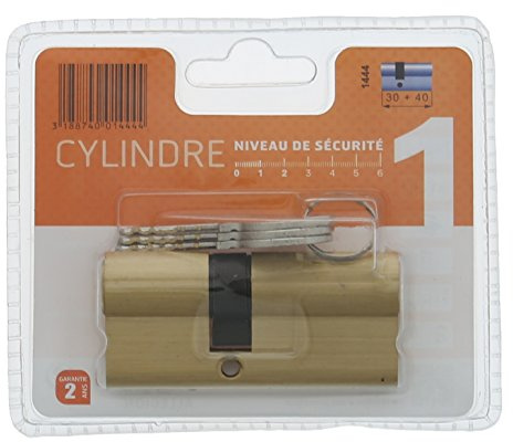 Bricard 1444 Cylindre pratic 30 + 40 Laiton double entrée/niveau de sécurité 1