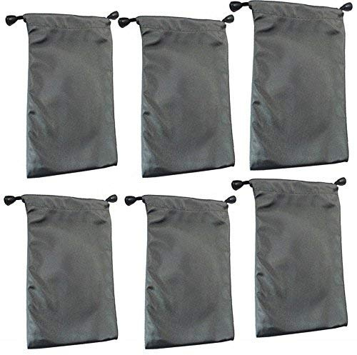 Vattentät dragväska, 6 st mikrofiber torr väska, bärbar organiserare dragsko för mobiltelefoner, kamera, mobil strömförsörjning, för resor camping pool, grå