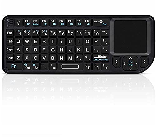 Denash Kabellose Tastatur mit Touchpad, 2,4 GHz kabellose Touchpad-Tastatur Wiederaufladbare ultradünne USB-Tastatur mit Hintergrundbeleuchtung -Tastatur für PS3/4, Xbox 360