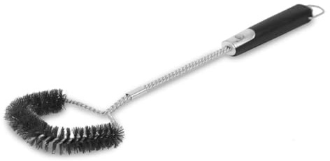 PIT BOSS Soft Touch Cleaning Brush for Grills, Stainless Steel Silicone, Black, Large