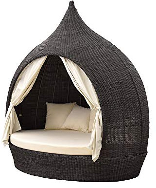 Strandkorbwerk Liegeinsel Eye Catcher Coffee einseitig offen Sunlounger Sonnenliege