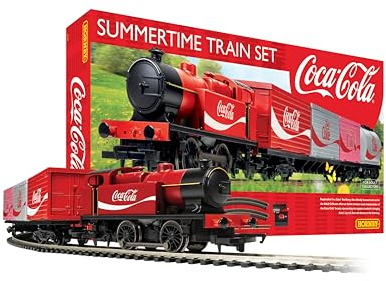 Hornby Hobbies The Coca-Cola Summertime OO Modello Elettrico Treno Set HO Track con Telecomando & Alimentatore US R1276T, Rosso