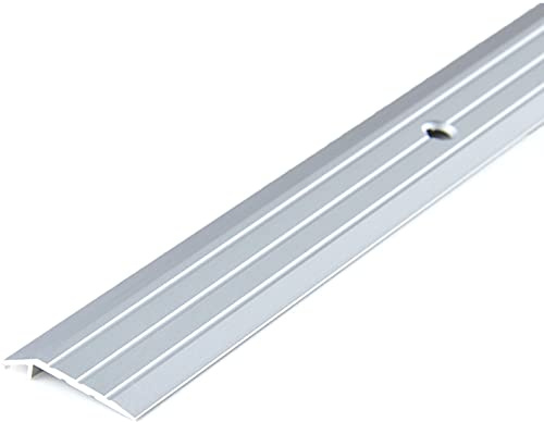 DQ-PP Ausgleichsprofil | 90cm Bodenschiene 5mm Gebohrt inkl. Schrauben | Silber | 0,9m Höhenausgleichsprofil | Anpassungsprofil | Aluschiene | Abschlussleiste | Klebeschiene | Übergang | Leiste