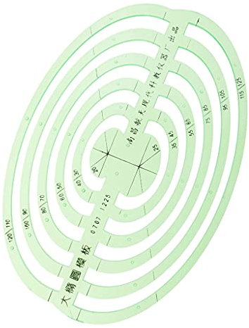 Sharplace Vorlage Zeichnung Lineal Büroschule Studenten Messwerkzeuge, Große ovale, 14,2 x 10 cm