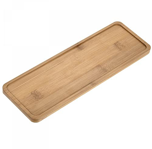 sourcing map Blumentopf Untersetzer 28x9,5cm Bambus Rechteckig Blume Tropfschale für Innen